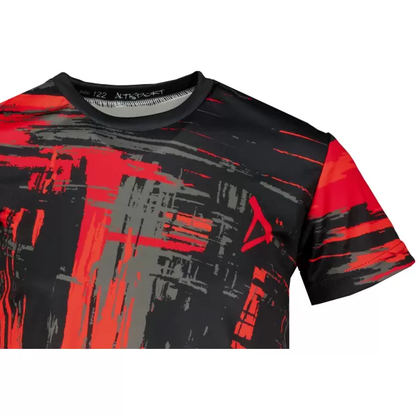  Tricou funcțional premium pentru copii ALTISPORT VOJ/ALK010TR01 NEGRU/ROSU 