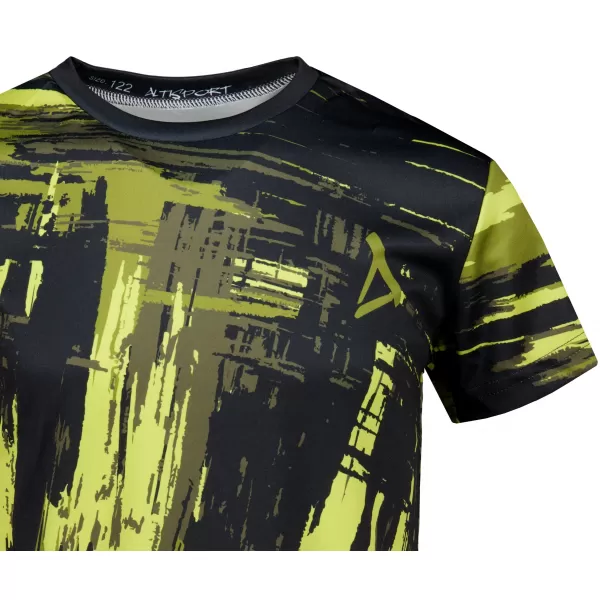  Tricou funcțional premium pentru copii ALTISPORT VOJ/ALK010TR01 NEGRU/ARMATĂ 
