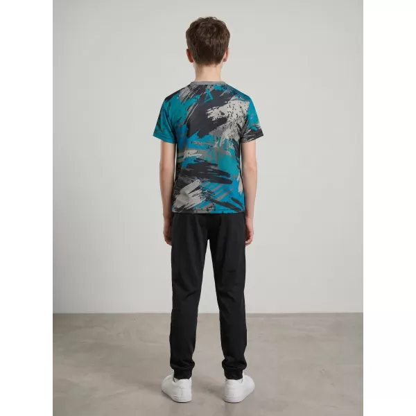  Tricou funcțional premium pentru copii ALTISPORT VOJ/ALK014TR01 NEGRU/KEROSEN 