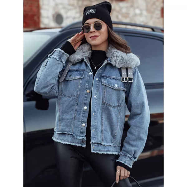  Geacă pentru doamne DSTREET FURDENIM TY4755 ALBASTRU DESCHIS 