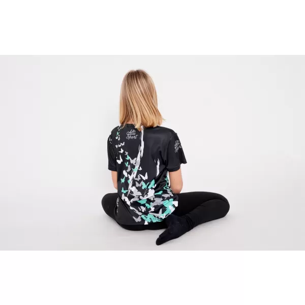  Dětské funkční triko premium ALTISPORT VOJ/ALK022TR01 ČERNÁ/TYRKYSOVÁ 