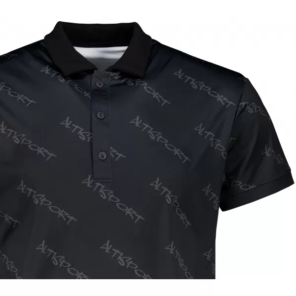  Tricou funcțional pentru bărbați cu guler premium ALTISPORT VOJ/ALM050TR05 NEGRU 