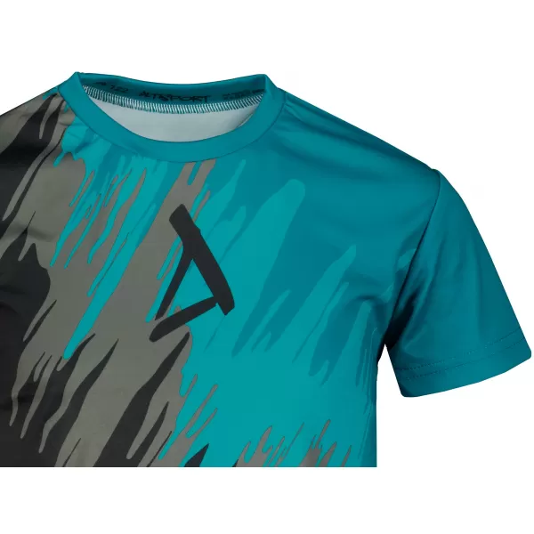  Tricou funcțional premium pentru copii ALTISPORT VOJ/ALK006TR01 NEGRU/KEROSEN 