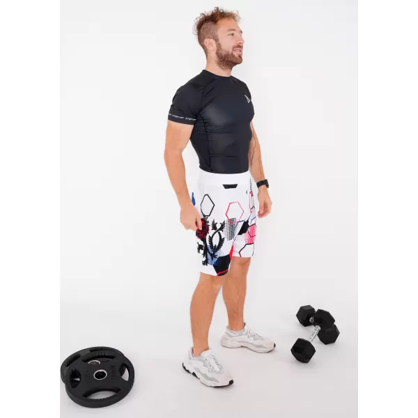  Pantaloni scurți funcționali premium pentru bărbați, fără buzunare ALTISPORT VOJ/ALM036KRA02 HEXA ALB 
