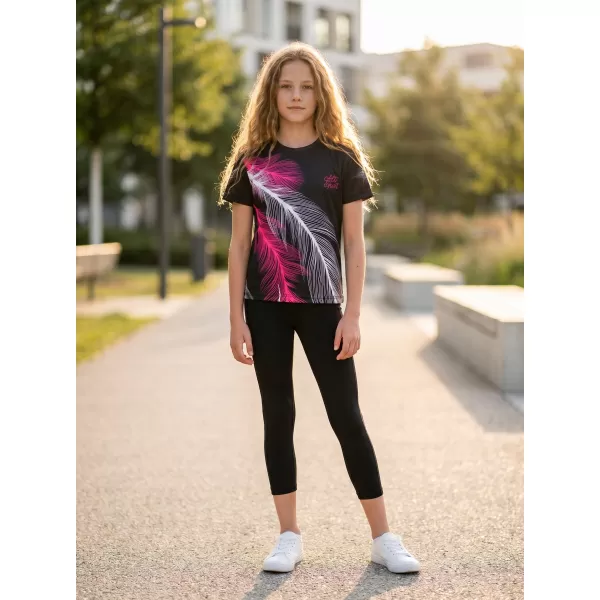  Tricou funcțional premium pentru copii ALTISPORT VOJ/ALK001TR01 NEGRU/ROZ 