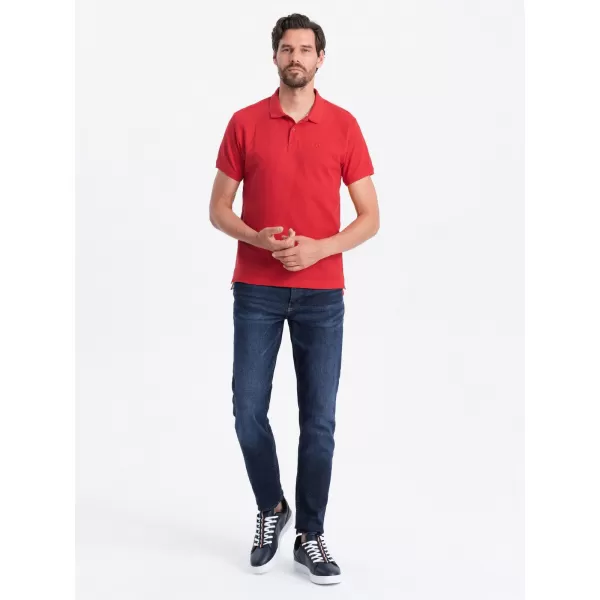  Mens t -thirt cu guler OMBRE S1374 ROŞU 