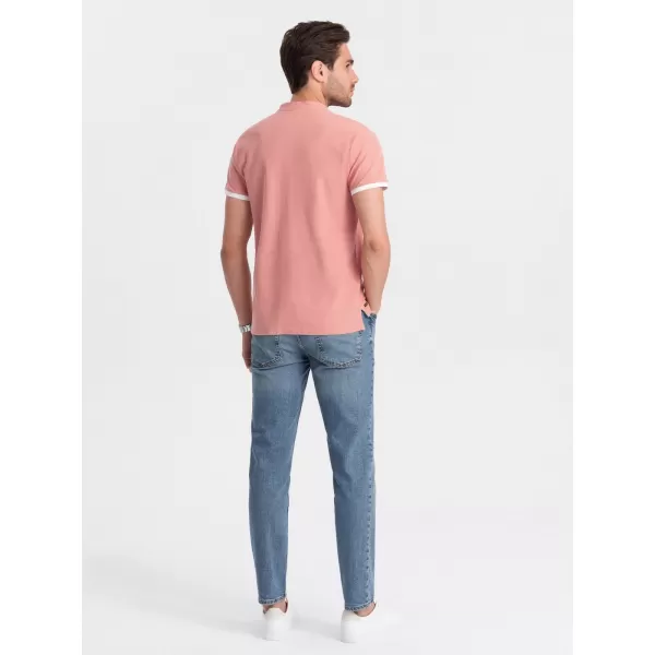  Mens t -thirt cu guler OMBRE OM-TSCT-0156 ROZ 