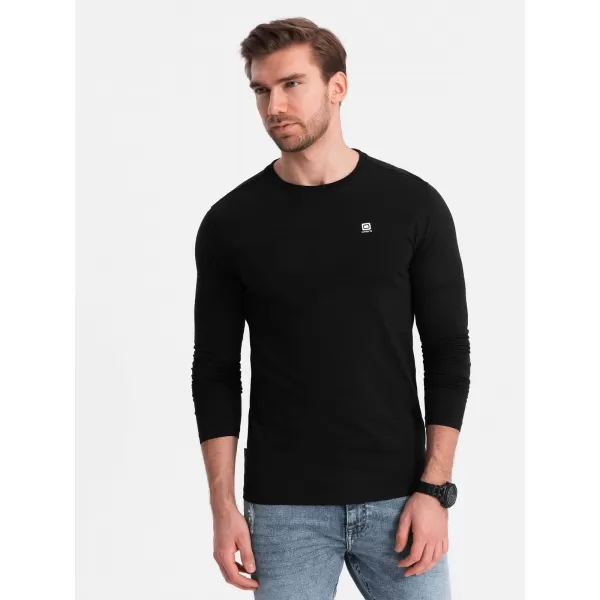  Tricou pentru bărbați cu mâneci lungi OMBRE OM-LSCL-0102 NEGRU 