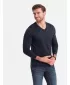 Tricou pentru bărbați cu mânecă lungă OMBRE OM-LSBL-0108 ALBASTRU MARIN