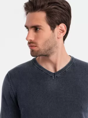 Pulover pentru bărbați OMBRE OM-SWOS-0108 ALBASTRU MARIN