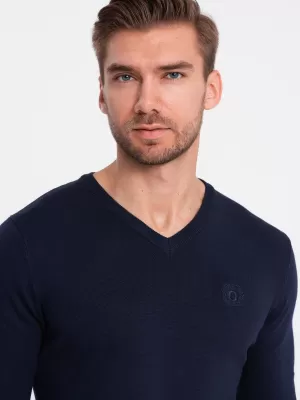 Pulover pentru bărbați OMBRE OM-SWBS-0107 ALBASTRU MARIN