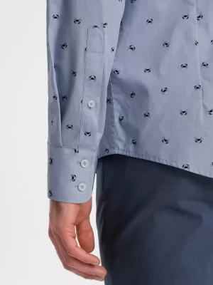 Cămaşă OMBRE OM-SHCS-0156 ALBASTRU DESCHIS