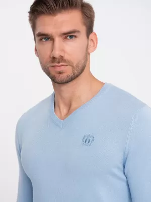 Pulover pentru bărbați OMBRE OM-SWBS-0107 ALBASTRU DESCHIS