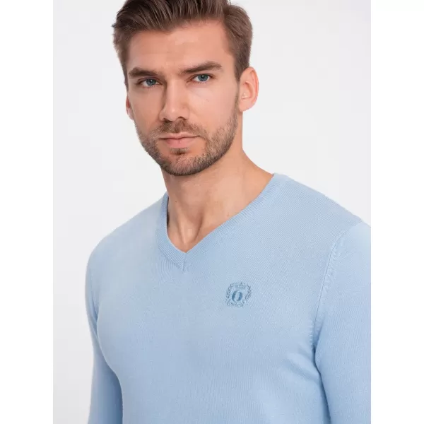  Pulover pentru bărbați OMBRE OM-SWBS-0107 ALBASTRU DESCHIS 