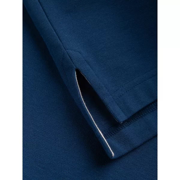  Tricou pentru bărbați cu guler OMBRE S1374 ALBASTRU ÎNCHIS 