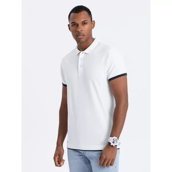  Mens t -thirt cu guler OMBRE OM-POSS-0113 ALB 