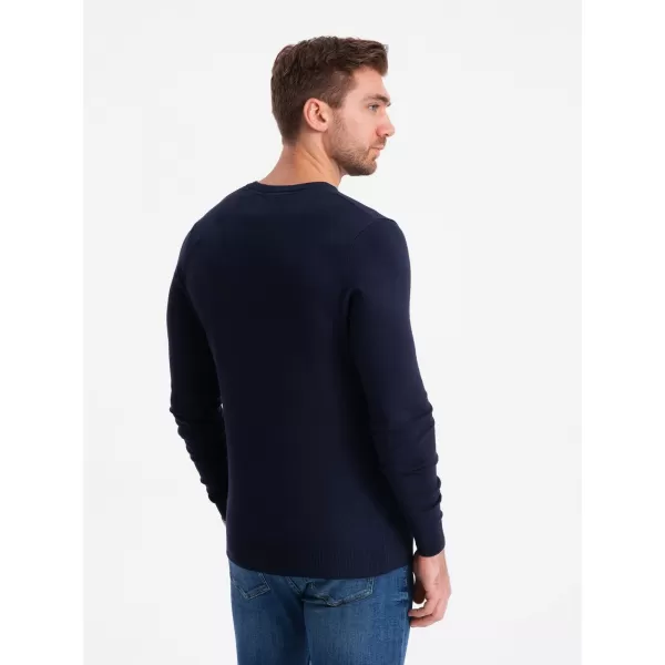  Pulover pentru bărbați OMBRE OM-SWBS-0107 ALBASTRU MARIN 