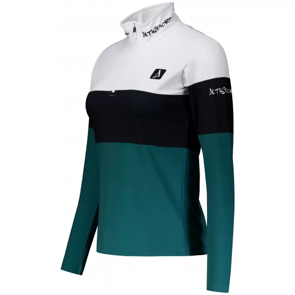  Premium cu hanoracte termo funcțional pentru femei ALTISPORT VOJ/ALW051TER03 ALB -GREEN 