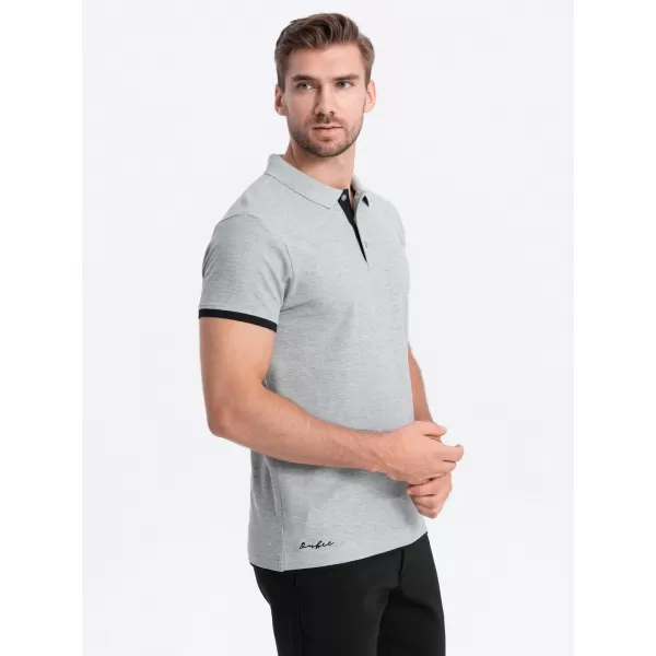  Mens t -thirt cu guler OMBRE OM-POSS-0113 GRI 