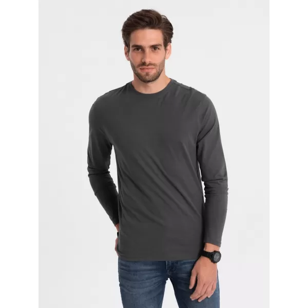  Tricou pentru bărbați cu mânecă lungă OMBRE OM-LSBL-0106 GRAFIT 