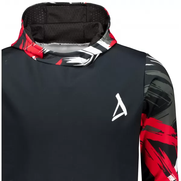  Hanorac funcțional premium pentru bărbați ALTISPORT VOJ/ALM039MI01 NEGRU ȘI ROȘU 