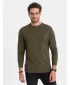 Tricou pentru bărbați cu mânecă lungă OMBRE OM-LSBL-0106 MĂSLIN ÎNTUNECAT