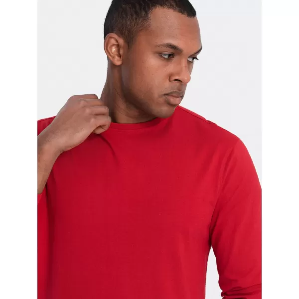 Tricou pentru bărbați cu mâneci lungi OMBRE OM-LSBL-0106 ROŞU 