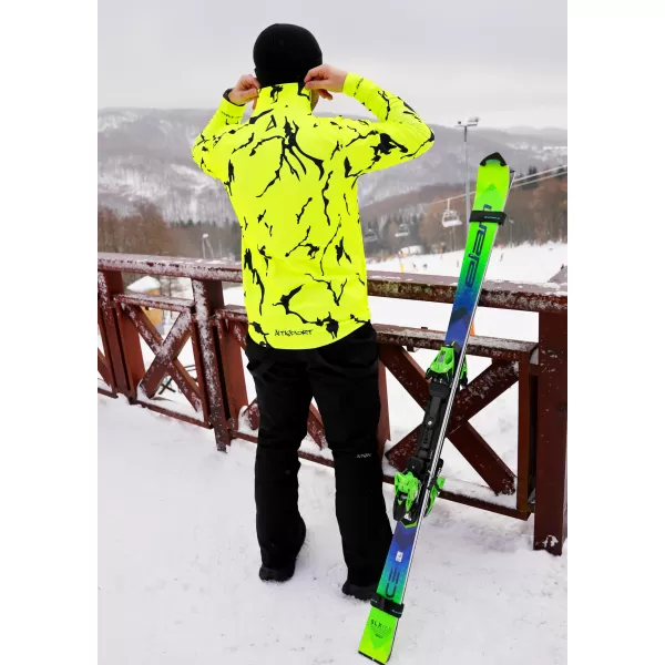  Premium cu hanorac termo funcțional pentru bărbați ALTISPORT VOJ/ALM052TER03 NEON VERDE 