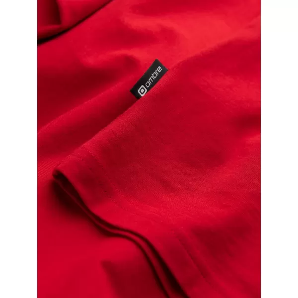  Tricou pentru bărbați cu mâneci lungi OMBRE OM-LSBL-0106 ROŞU 