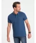 Tricou pentru bărbați cu guler OMBRE S1374 ALBASTRU ÎNCHIS
