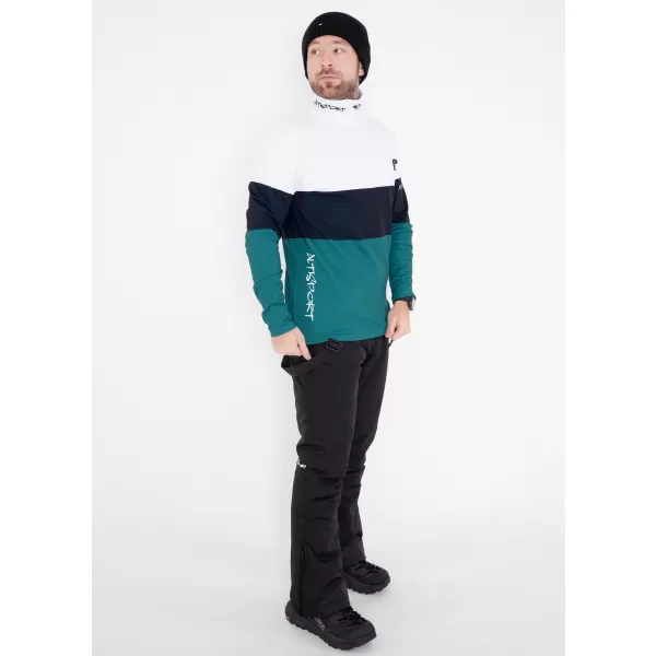  Premium cu hanorac termo funcțional pentru bărbați ALTISPORT VOJ/ALM051TER03 ALB -GREEN 