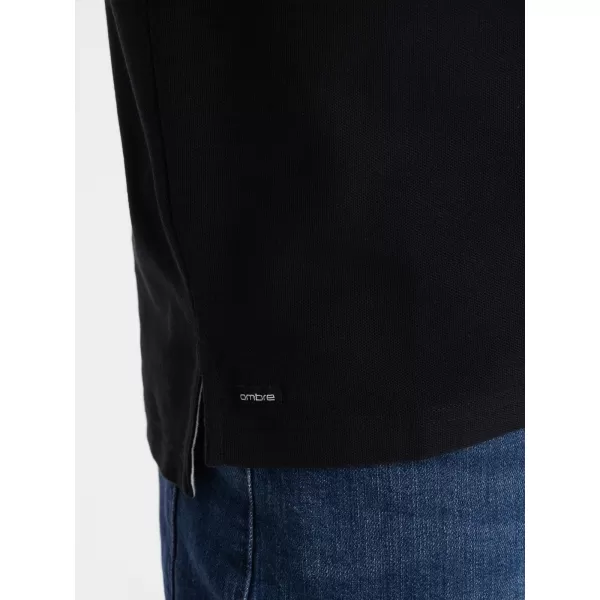  Mens t -thirt cu guler OMBRE OM-TSCT-0156 NEGRU 