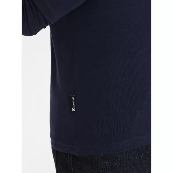  Tricou pentru bărbați cu mânecă lungă OMBRE OM-LSCL-0110 ALBASTRU MARIN 