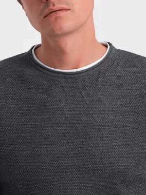 Pulover pentru bărbați OMBRE OM-SWSW-0103 GRAFIT MELANGE