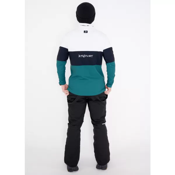  Premium cu hanorac termo funcțional pentru bărbați ALTISPORT VOJ/ALM051TER03 ALB -GREEN 