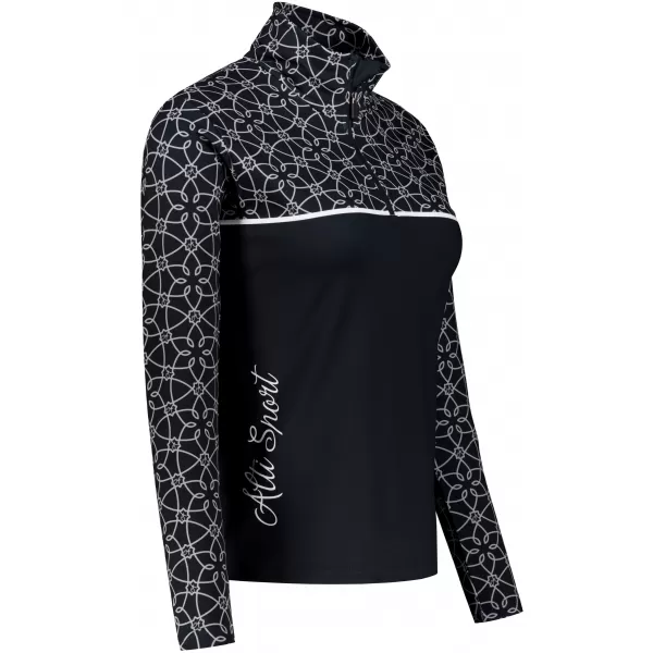  Premium cu hanoracte termo funcțional pentru femei ALTISPORT VOJ/ALW053TER03 ALB -NEGRU 