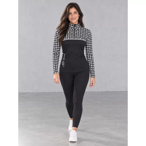  Premium cu hanoracte termo funcțional pentru femei ALTISPORT VOJ/ALW048TER03 ALB -NEGRU 