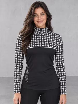 Premium cu hanoracte termo funcțional pentru femei ALTISPORT VOJ/ALW048TER03 ALB -NEGRU