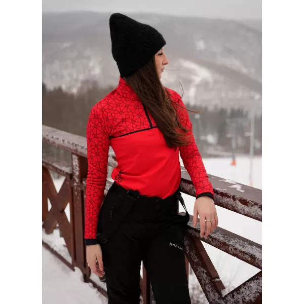  Premium cu hanoracte termo funcțional pentru femei ALTISPORT VOJ/ALW053TER03 ROŞU 