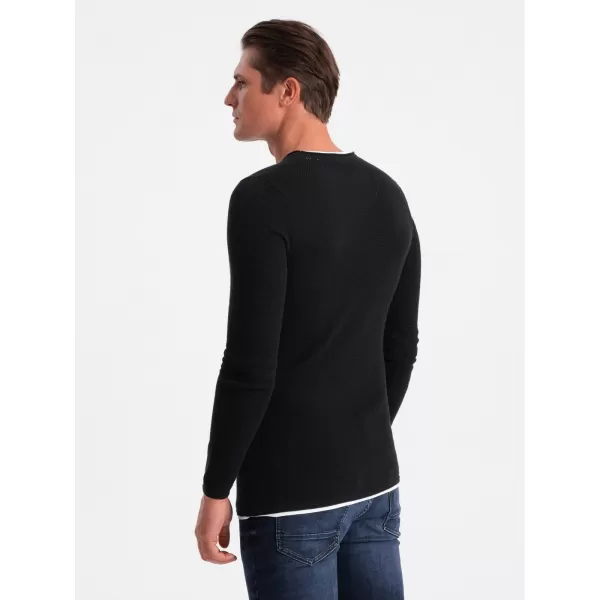  Pulover pentru bărbați OMBRE OM-SWSW-0103 NEGRU 
