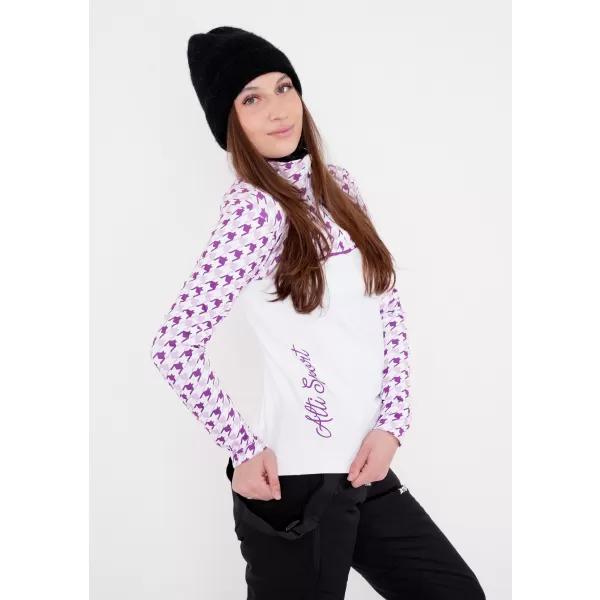  Premium cu hanoracte termo funcțional pentru femei ALTISPORT VOJ/ALW048TER03 ALB/VIOLET 