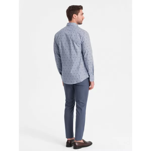 Cămaşă OMBRE OM-SHCS-0156 ALBASTRU DESCHIS 