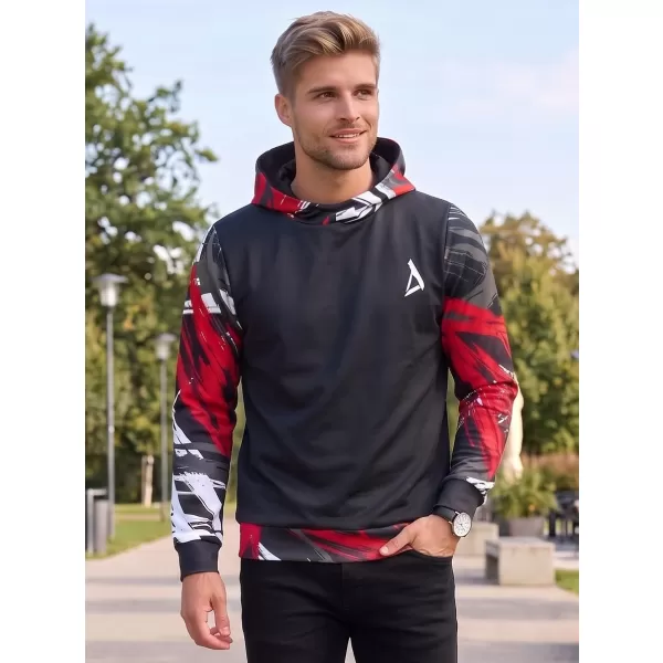  Hanorac funcțional premium pentru bărbați ALTISPORT VOJ/ALM039MI01 NEGRU ȘI ROȘU 