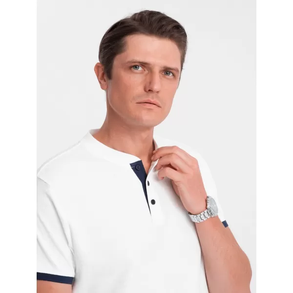  Mens t -thirt cu guler OMBRE OM-TSCT-0156 ALB 