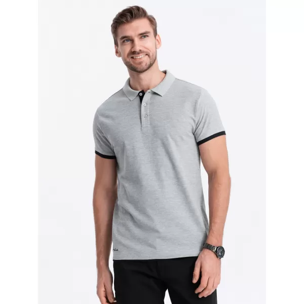  Mens t -thirt cu guler OMBRE OM-POSS-0113 GRI 