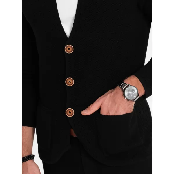  Pulover pentru bărbați OMBRE OM-SWCD-0109 NEGRU 