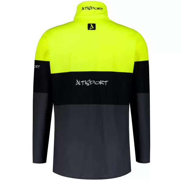  Premium cu hanorac termo funcțional pentru bărbați ALTISPORT VOJ/ALM051TER03 NEON GALBEN/GRI 
