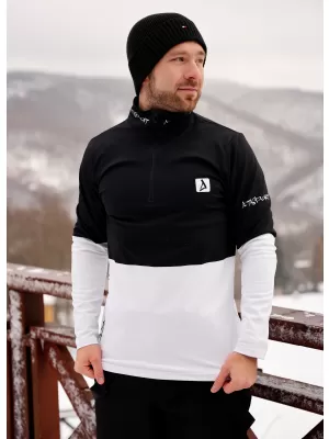 Premium cu hanorac termo funcțional pentru bărbați ALTISPORT VOJ/ALM051TER03 ALB -NEGRU