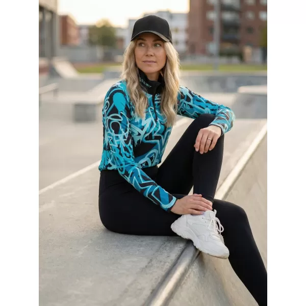  Premium cu hanoracte termo funcțional pentru femei ALTISPORT VOJ/ALW054TER03 NEGRU -BLUE 