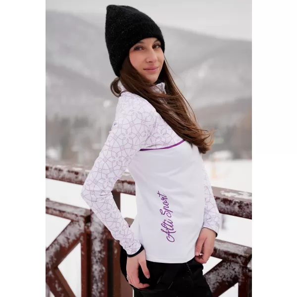  Premium cu hanoracte termo funcțional pentru femei ALTISPORT VOJ/ALW053TER03 ALB/VIOLET 